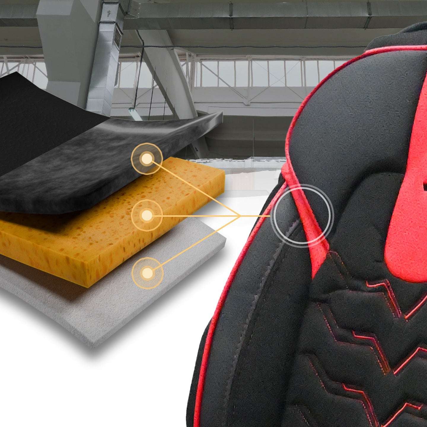 Pokrowce na fotele samochodowe OPTIMUS - CZARNO CZERWONY (KOMPLET)