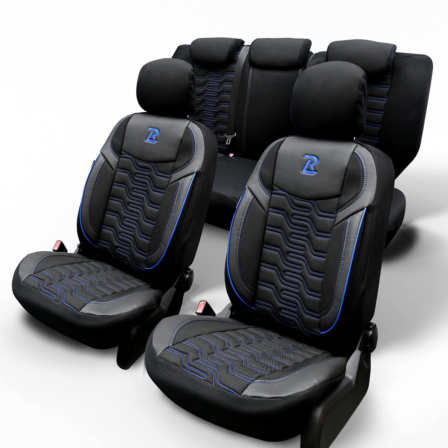BERLIN car seat covers – Black and blue (SET)