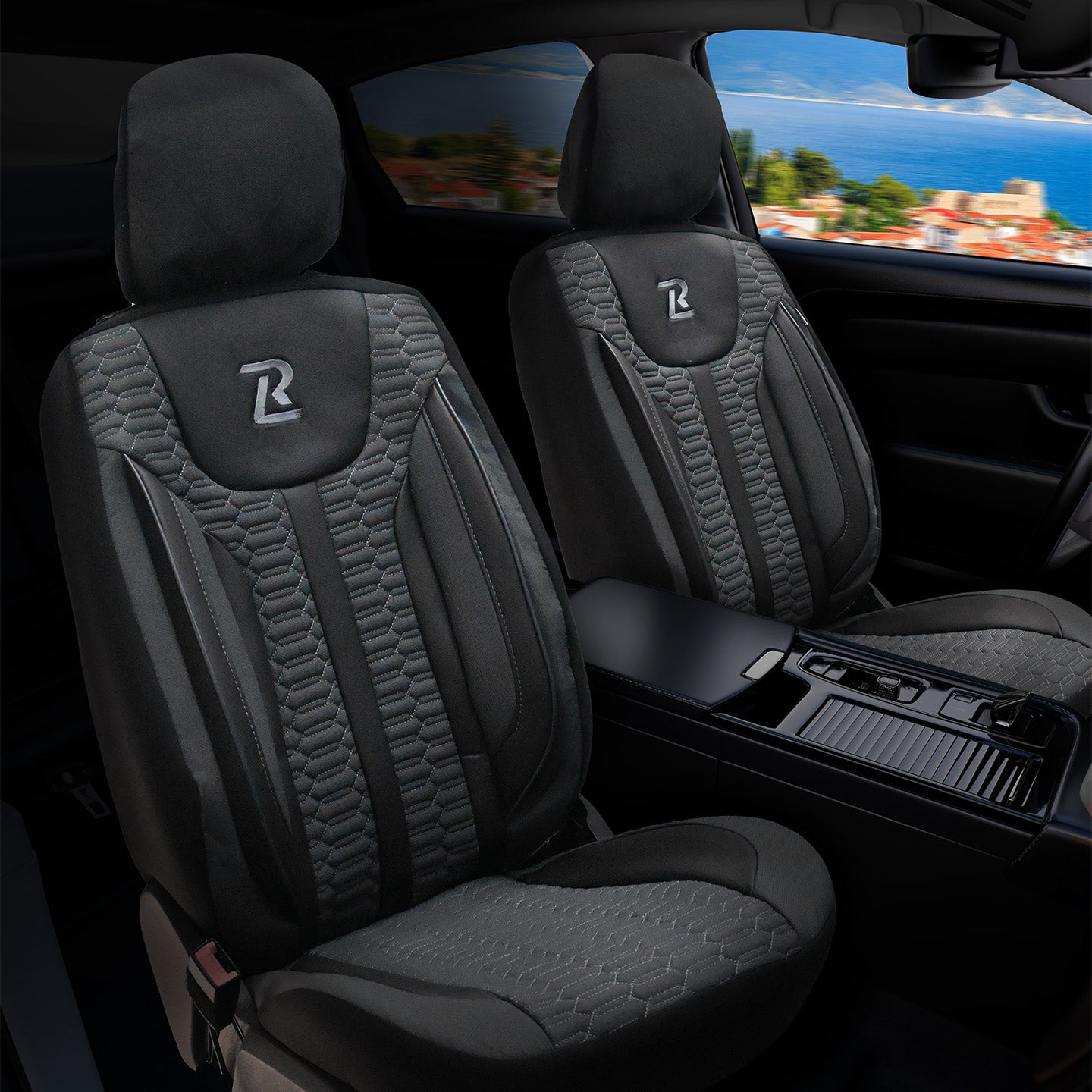 ZETA Car Seat Covers - Black and Gray
