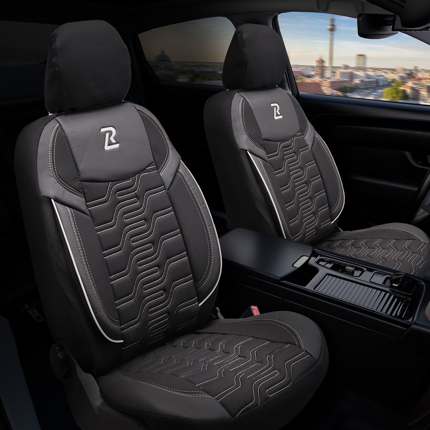 BERLIN car seat covers - Black and gray (SET)