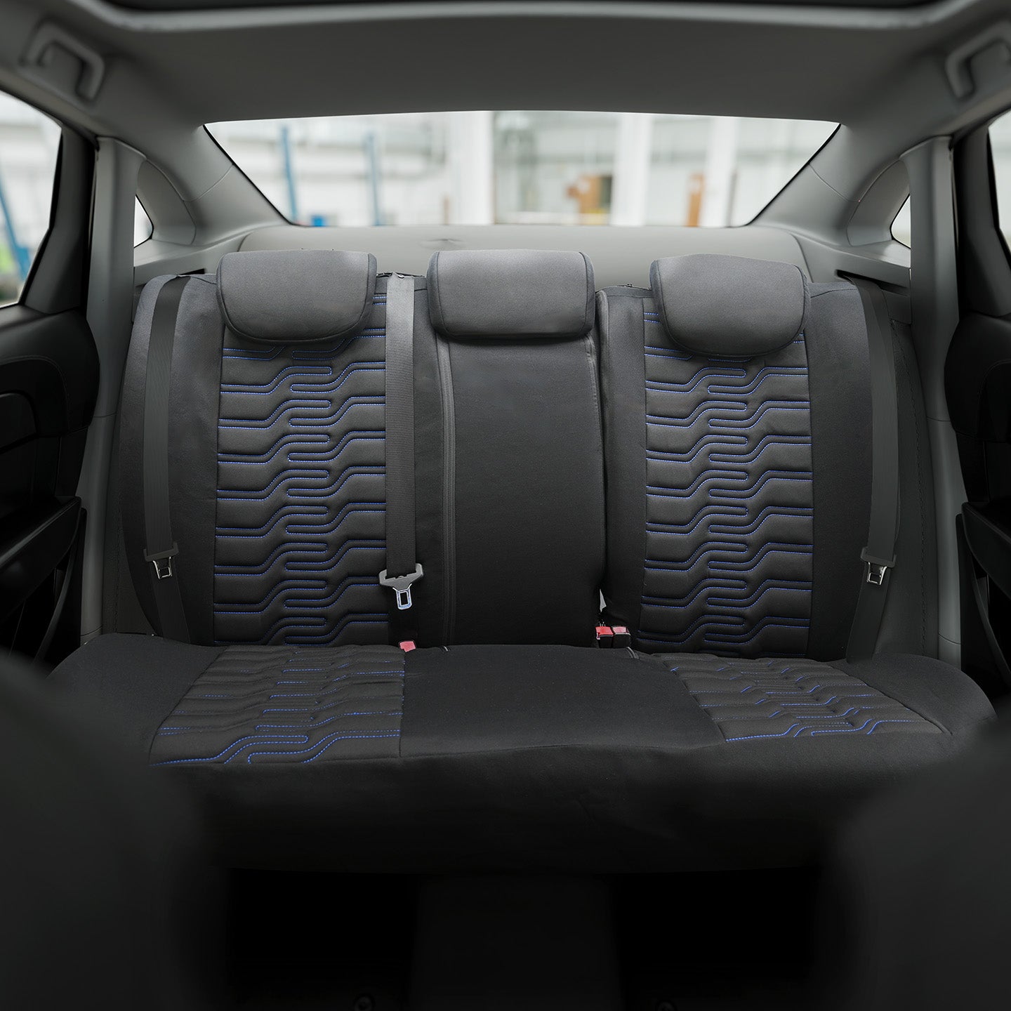 BERLIN car seat covers – Black and blue (SET)