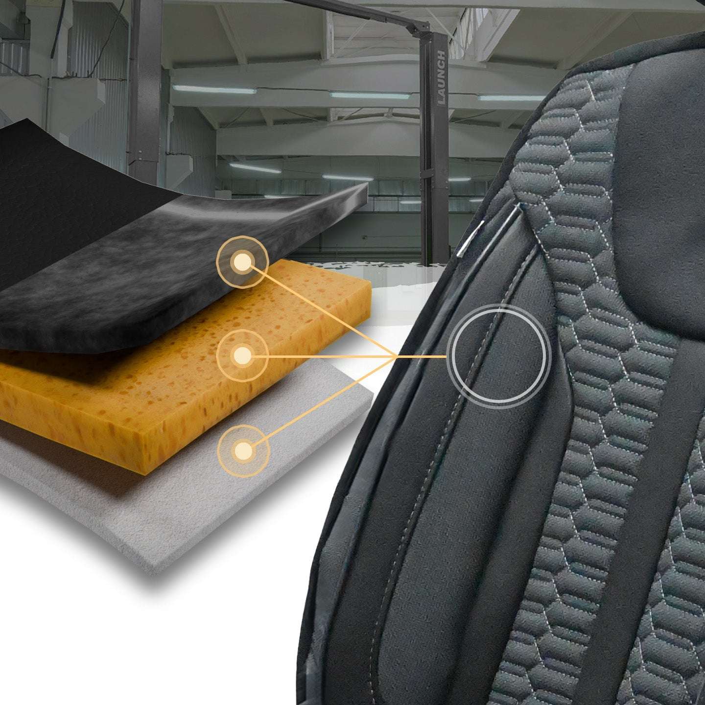 Pokrowce na fotele samochodowe ZETA - Szaro czarna (Komplet)