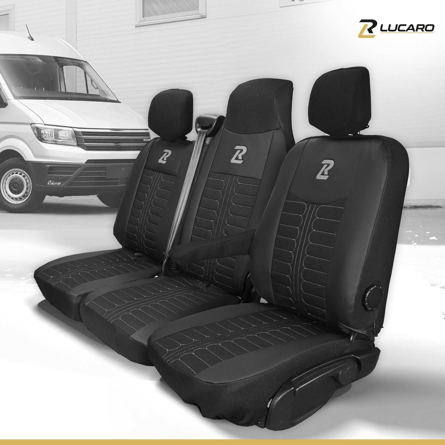 Pokrowce na fotele TORNADO Renault Master 3, Opel Movano B, Nissan NV400 - CZARNO - SZARY