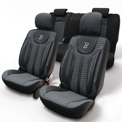 Pokrowce na fotele samochodowe ZETA - Szaro czarna (Komplet) 