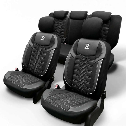 Pokrowce na fotele samochodowe BERLIN - Czarno szare (KOMPLET) 