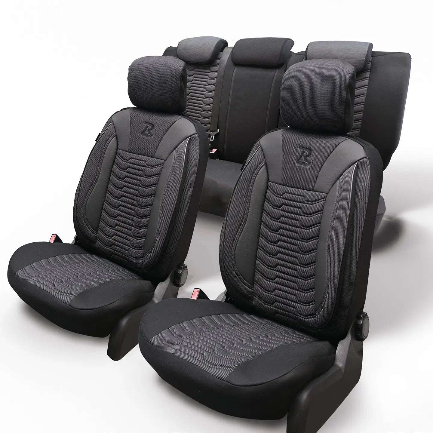 Pokrowce na fotele samochodowe PARIS - Szaro czarne (KOMPLET) 