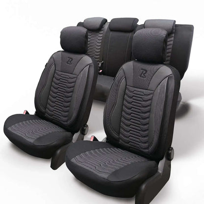 Pokrowce na fotele samochodowe PARIS - Szaro czarne (KOMPLET) 