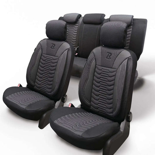 Pokrowce na fotele samochodowe PARIS - Szaro czarne (KOMPLET) 