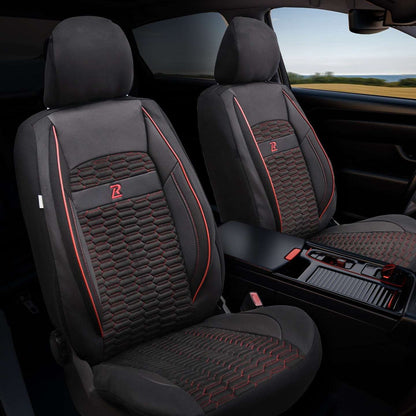 Pokrowce na fotele samochodowe TORO - Czarno czerwone 