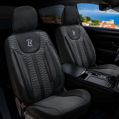 Pokrowce na fotele samochodowe ZETA - Szaro czarna (Komplet) 