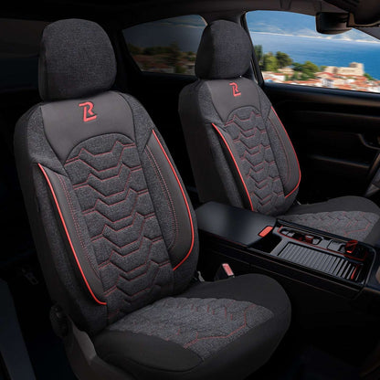Pokrowce na fotele samochodowe KOS - Czarno czerwone 