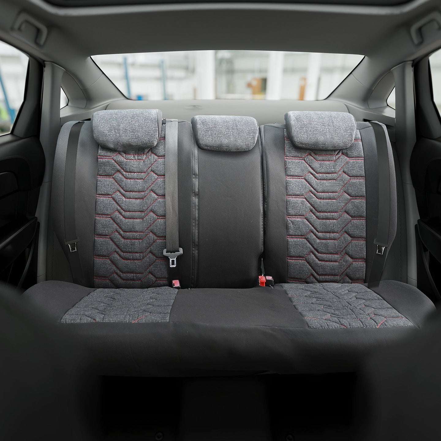 Pokrowce na fotele samochodowe KOS - Czarno czerwone 
