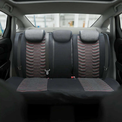 Pokrowce na fotele samochodowe PARIS - Czarno czerwone (KOMPLET) 