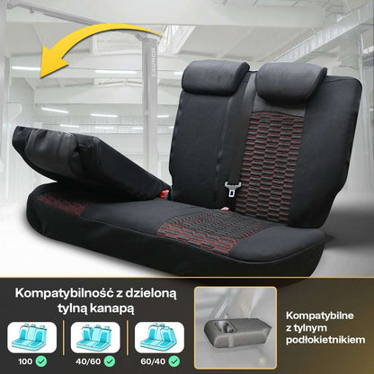 Pokrowce na fotele samochodowe TORO - Czarno czerwone 