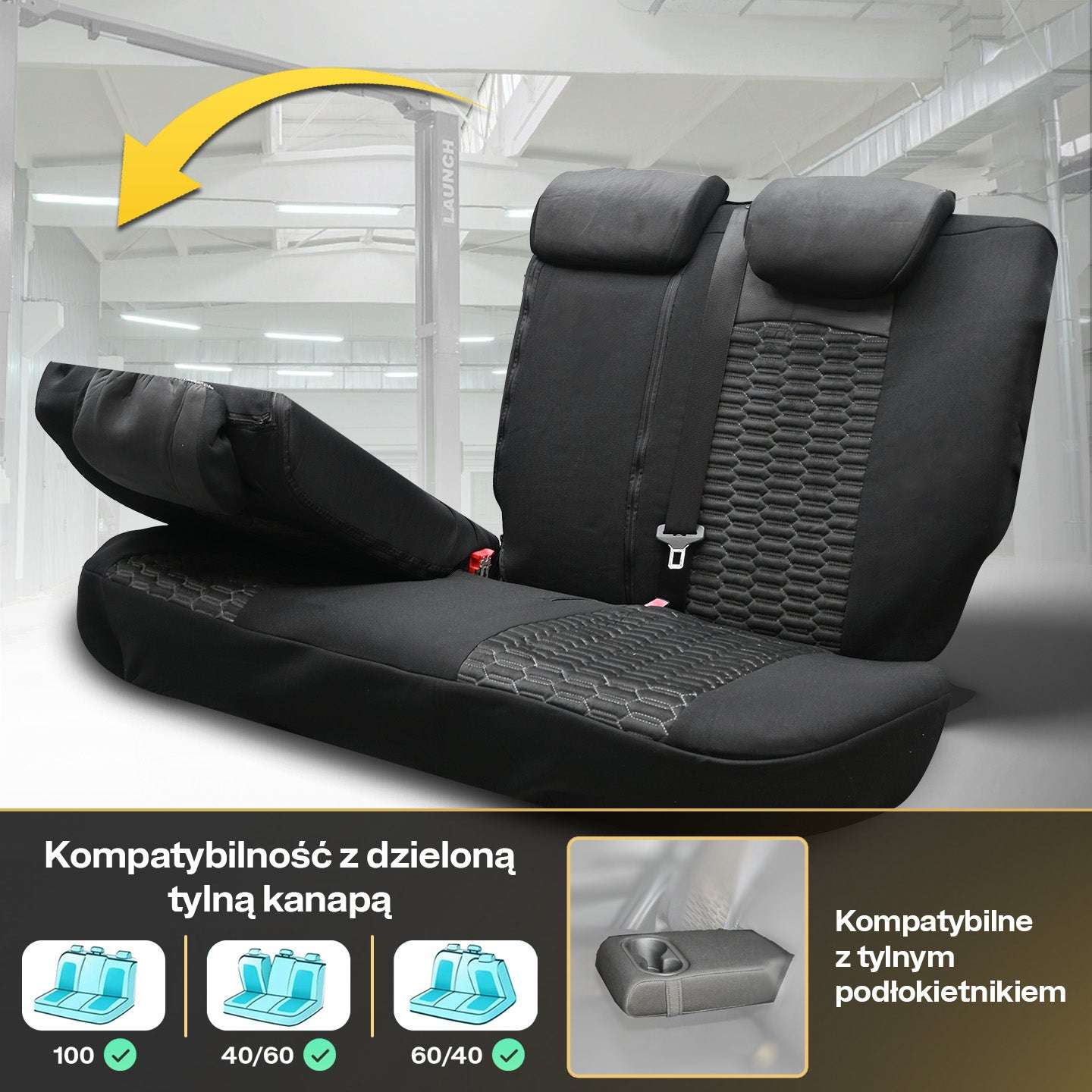 Pokrowce na fotele samochodowe TORO - Czarno szare 