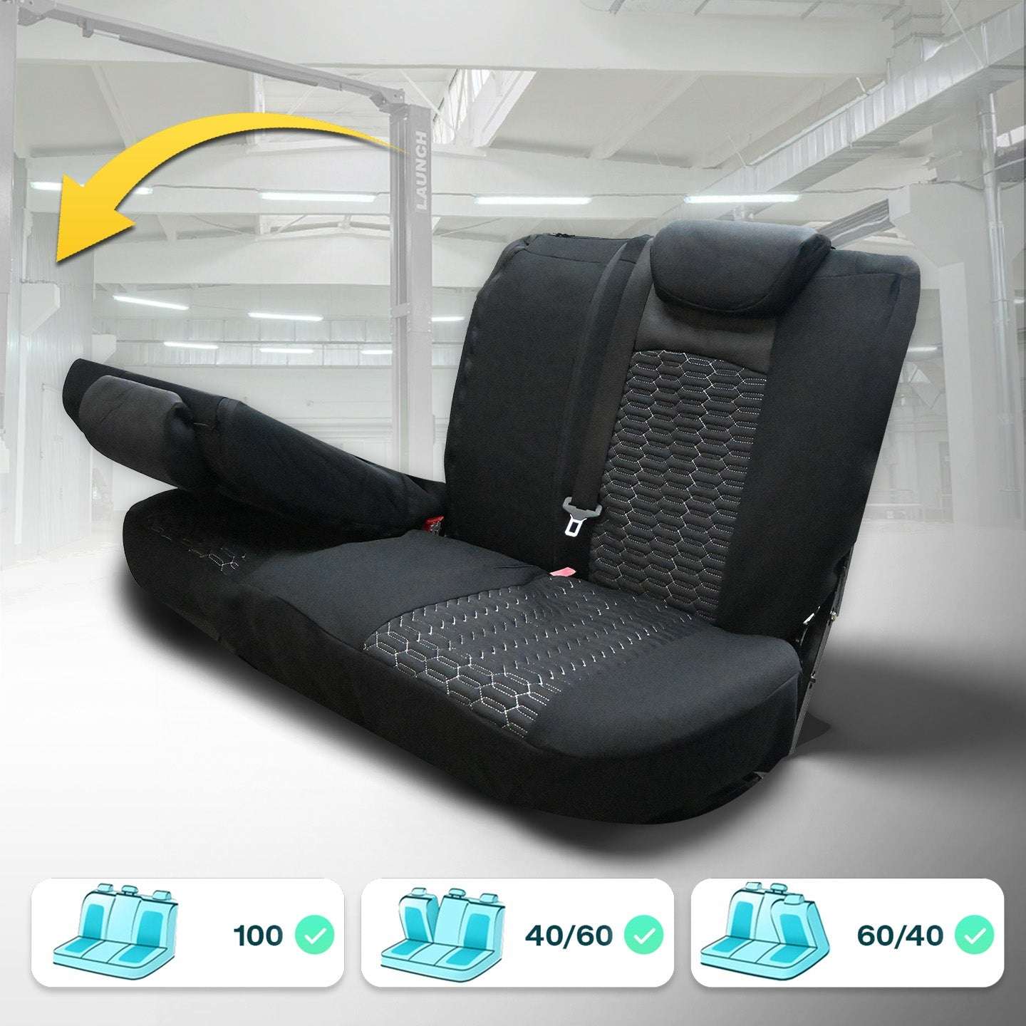 Pokrowce na fotele samochodowe ZETA - Szaro czarna (Komplet) 