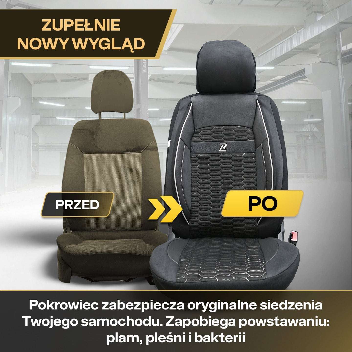 Pokrowce na fotele samochodowe TORO - Czarno szare 