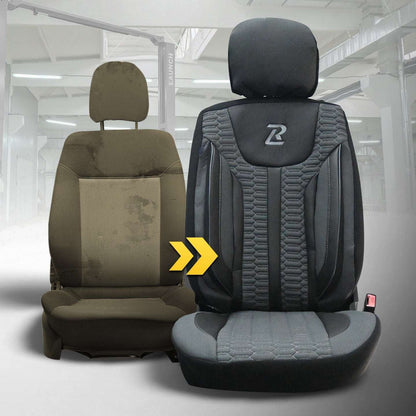 Pokrowce na fotele samochodowe ZETA - Szaro czarna (Komplet) 