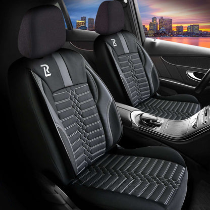 Pokrowce na fotele samochodowe VENUS - CZARNO SZARY (KOMPLET) 