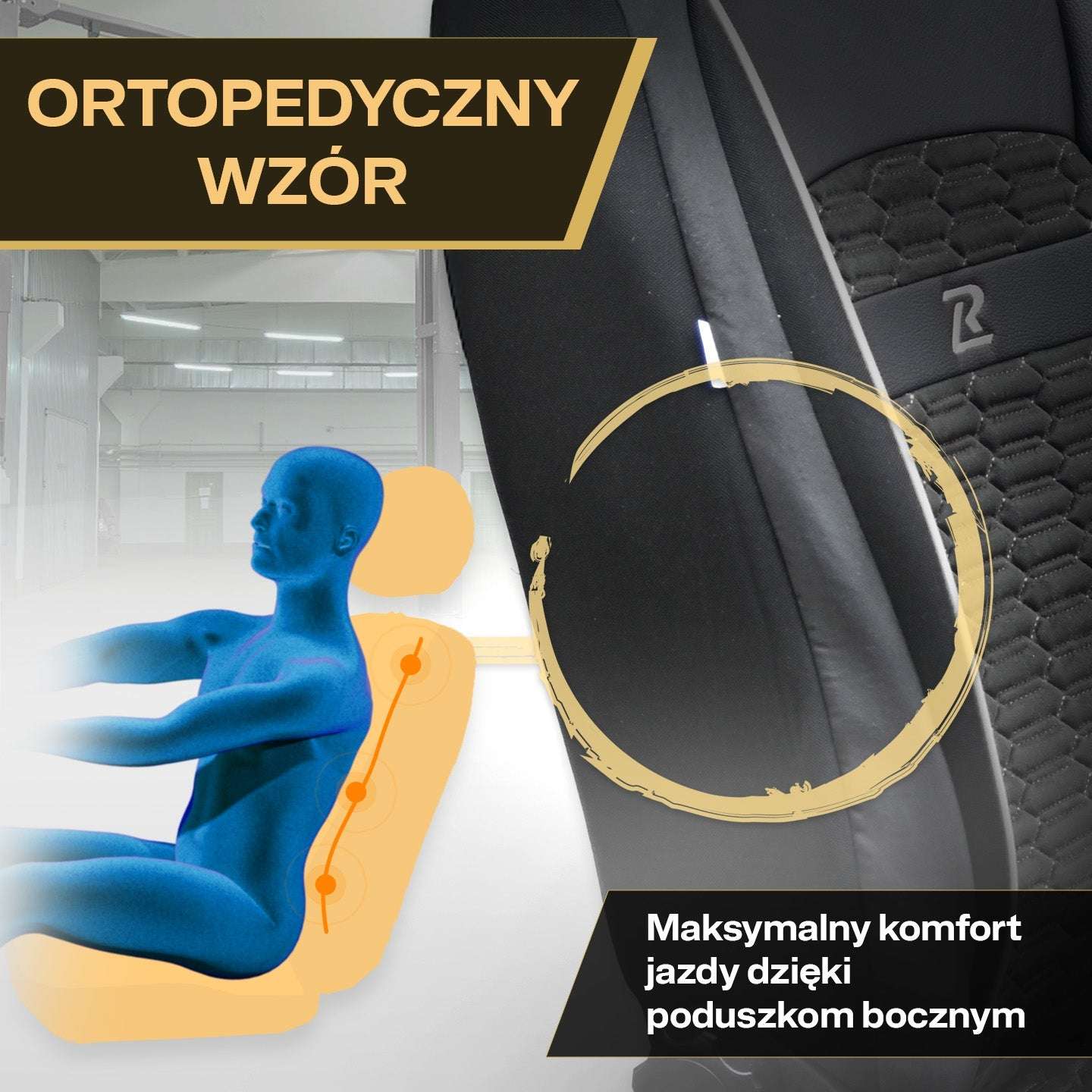 Pokrowce na fotele samochodowe TORO - Czarno szare 