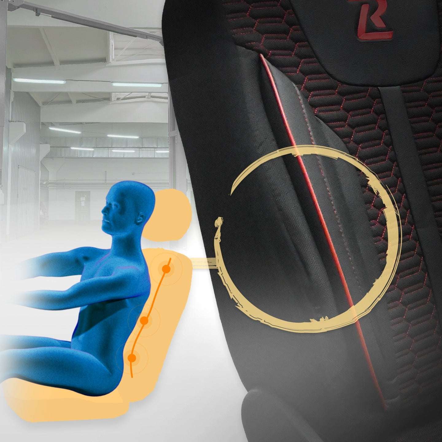 Pokrowce na fotele samochodowe ZETA - Czarno czerwone (Komplet) 