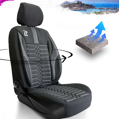 Pokrowce na fotele samochodowe VENUS - CZARNO SZARY (KOMPLET) 