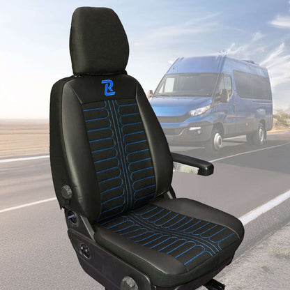 Pokrowce na fotele TORNADO Iveco Daily od 2014 1+2 - Czarno niebieski 