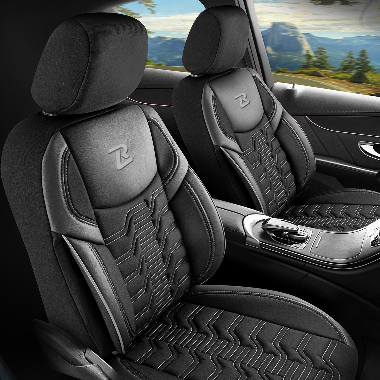 BERLIN car seat covers - Black and gray (SET)