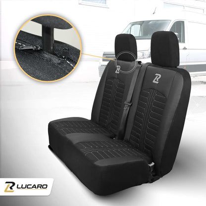 Pokrowce na fotele TORNADO Mercedes Sprinter 3 od 2018 1+2 Czarno - Szary 