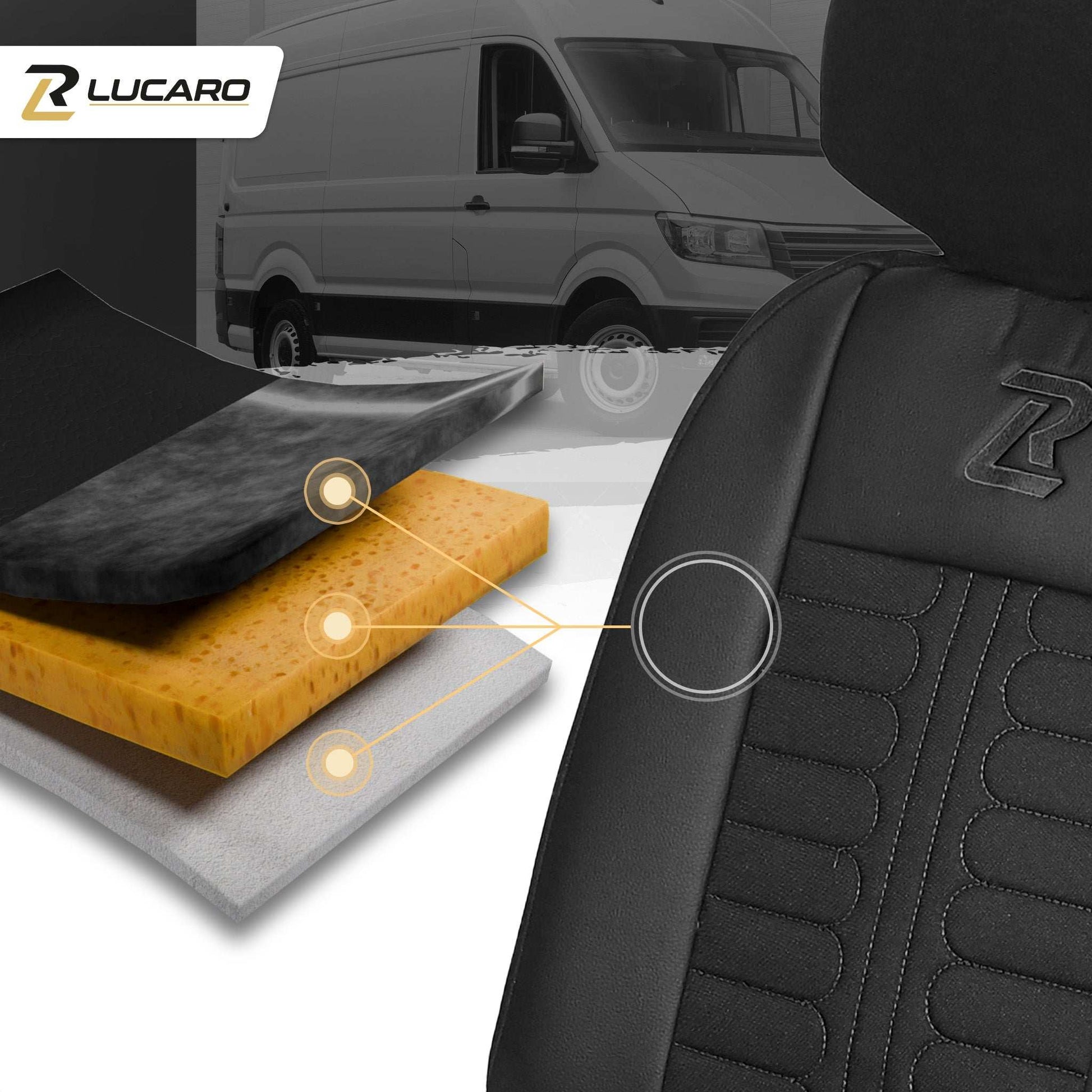 Pokrowce na fotele TORNADO Renault Master 3, Opel Movano B, Nissan NV400 - CZARNY 