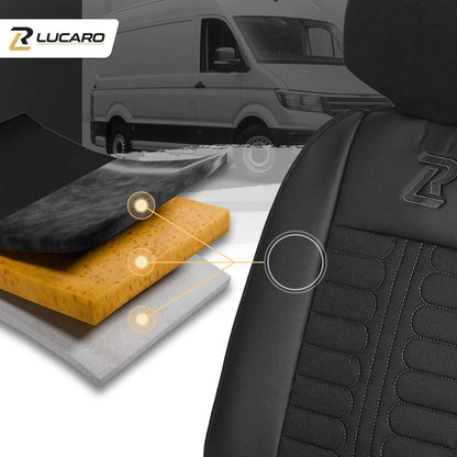 Pokrowce na fotele TORNADO Renault Master 3, Opel Movano B, Nissan NV400 - CZARNY 