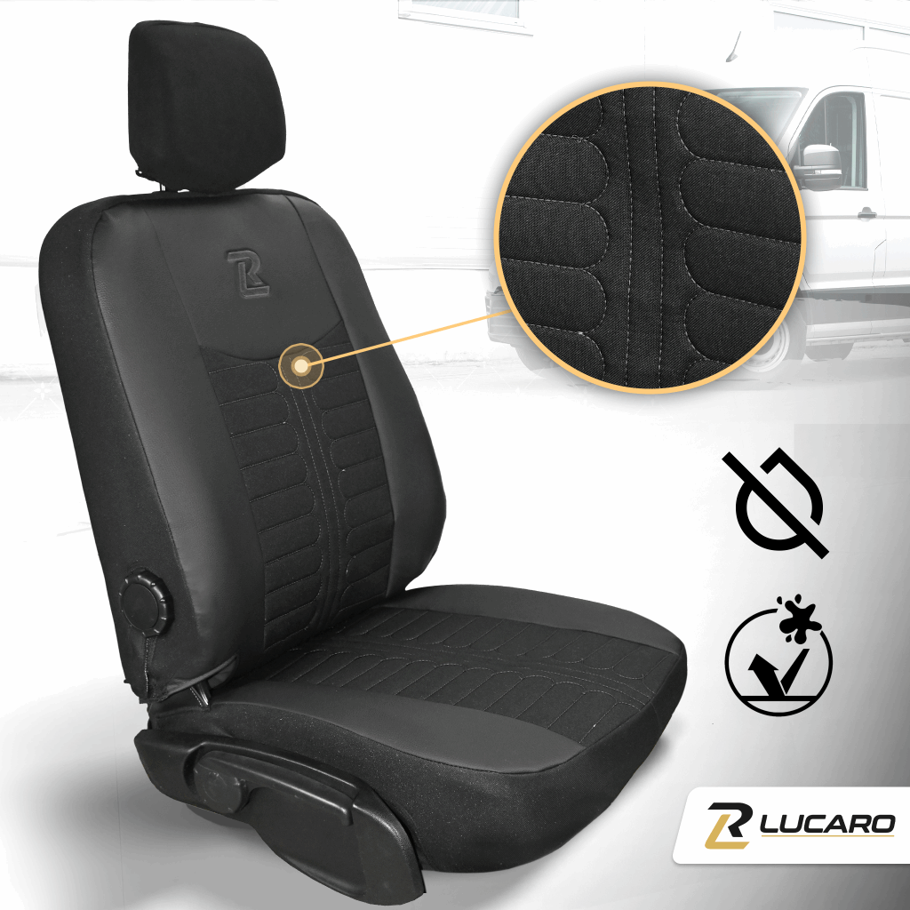 Pokrowce na fotele TORNADO Renault Master 3, Opel Movano B, Nissan NV400 - CZARNY 