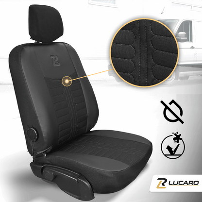 Pokrowce na fotele TORNADO Renault Master 3, Opel Movano B, Nissan NV400 - CZARNY 