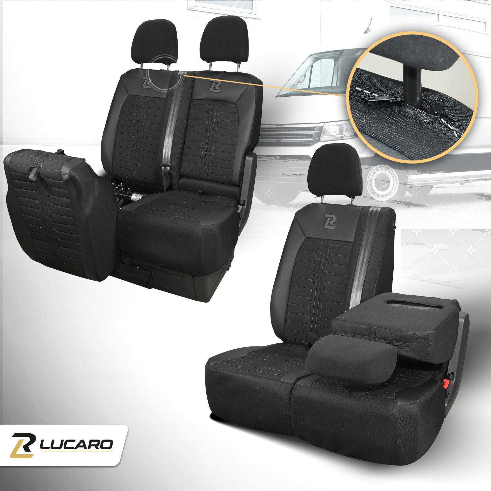 Pokrowce na fotele samochodowe TORNADO Volkswagen Crafter 2, MAN TGE 1+2 Czarno - Czarny 