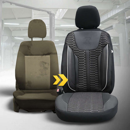 Pokrowce na fotele samochodowe ZETA - Czarno szara (Komplet) 