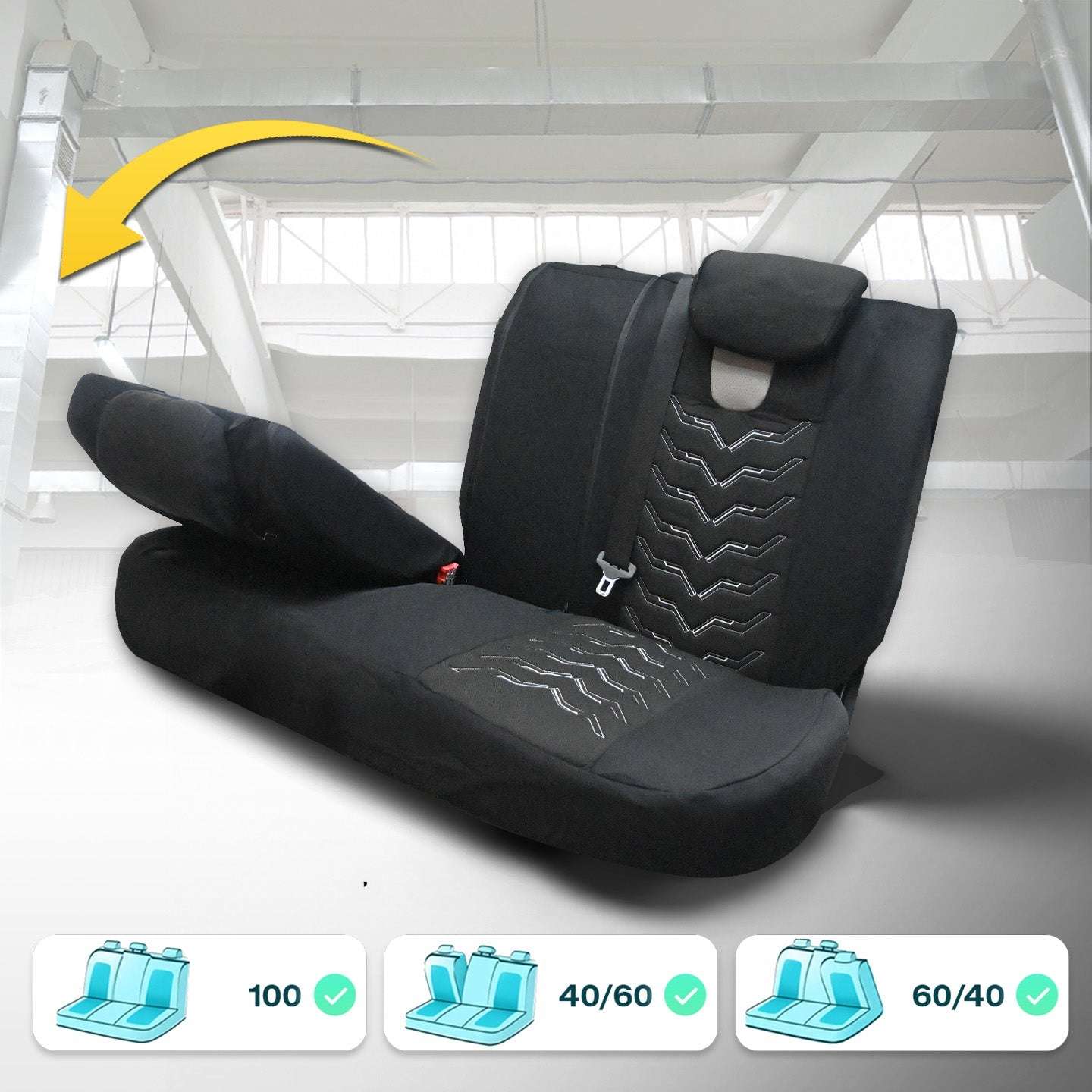 Pokrowce na fotele samochodowe OPTIMUS - CZARNO SZARY (KOMPLET) 