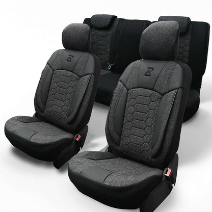 Pokrowce na fotele samochodowe OLIMP - SZARO CZARNY (KOMPLET) 
