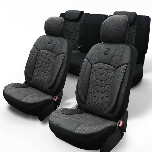 Pokrowce na fotele samochodowe OLIMP - SZARO CZARNY (KOMPLET) 