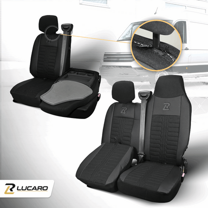 Pokrowce na fotele TORNADO Renault Master 3, Opel Movano B, Nissan NV400 - CZARNY 