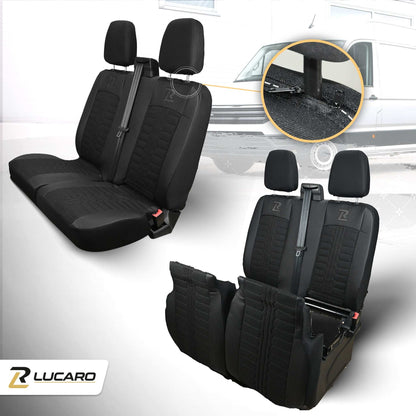 Pokrowce na fotele TORNADO Ford Transit, Transit Custom od 2013 1+2 CZARNY 