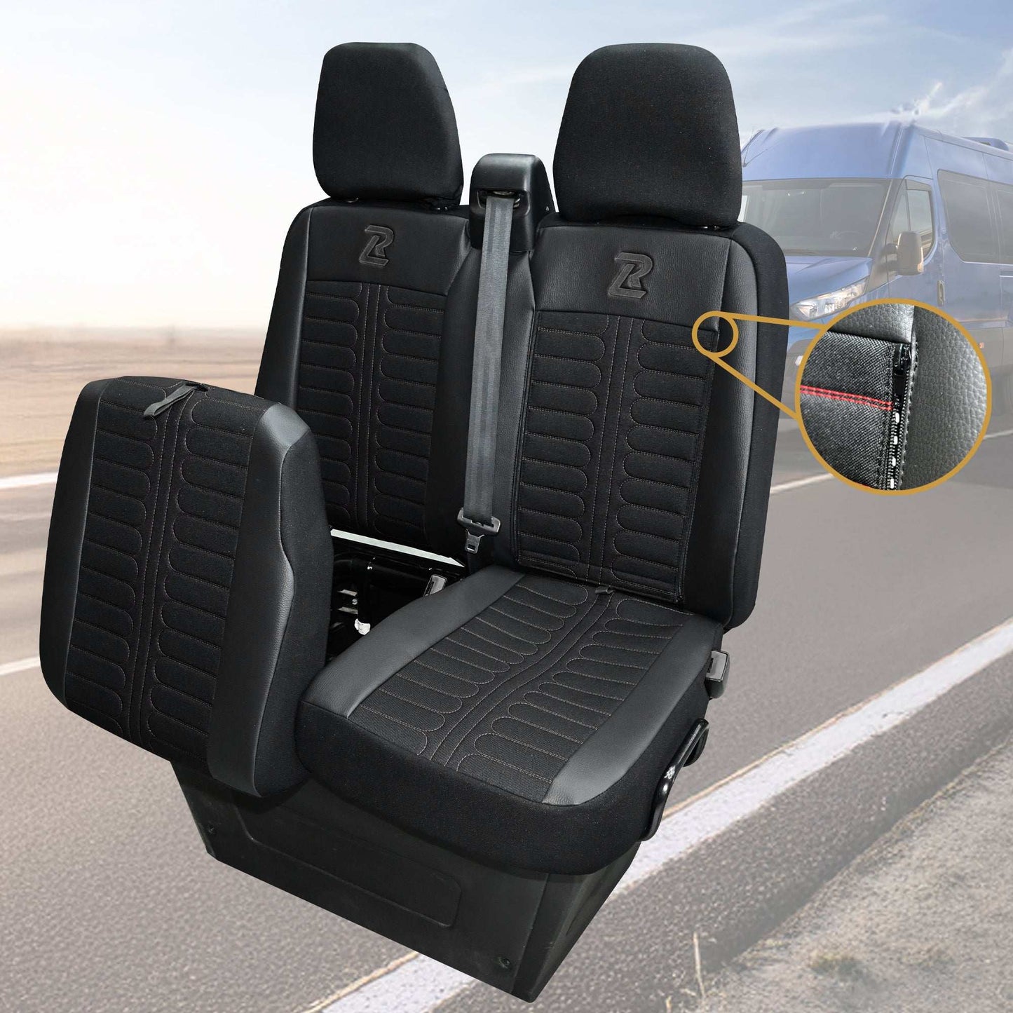 Pokrowce na fotele TORNADO Iveco Daily od 2014 1+2 - Czarny 