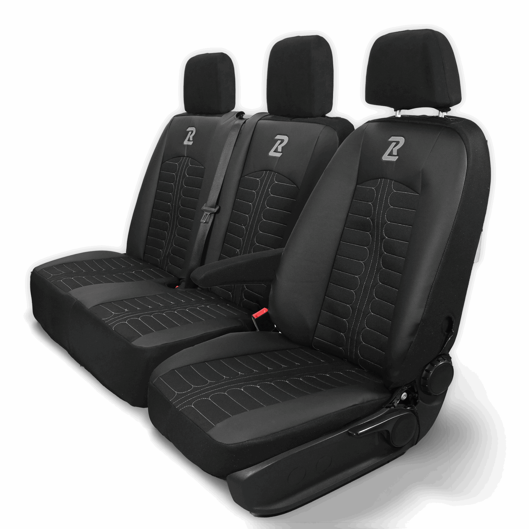 Pokrowce na fotele TORNADO Mercedes Sprinter 3 od 2018 1+2 Czarno - Szary 