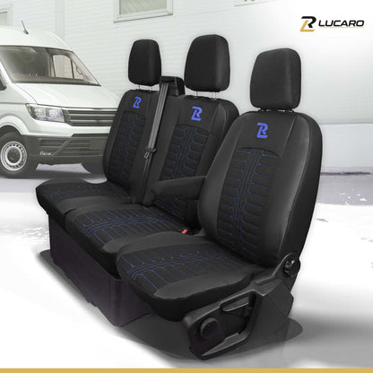 Pokrowce na fotele TORNADO Ford Transit, Transit Custom od 2013 1+2 CZARNO - NIEBIESKI 
