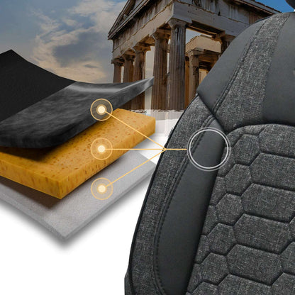 Pokrowce na fotele samochodowe OLIMP - SZARO CZARNY (KOMPLET) 