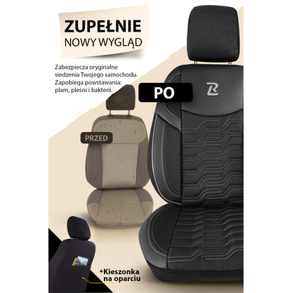 BERLIN car seat covers - Black and gray (SET)