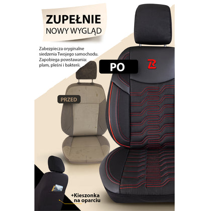 BERLIN car seat covers - Black and red (SET)