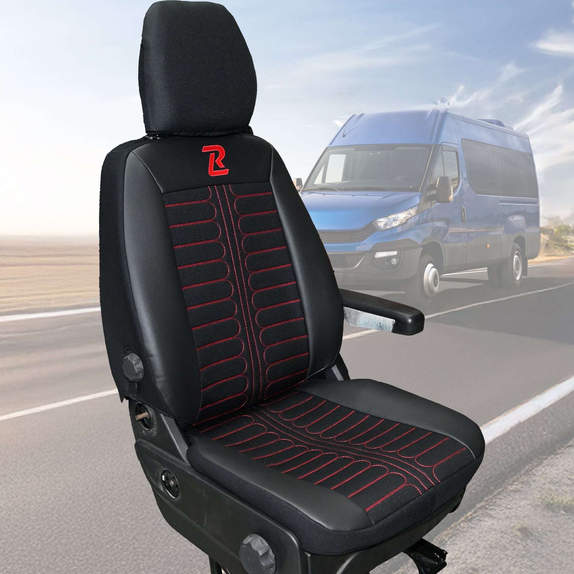 Pokrowce na fotele TORNADO Iveco Daily od 2014 1+2 - Czarny 