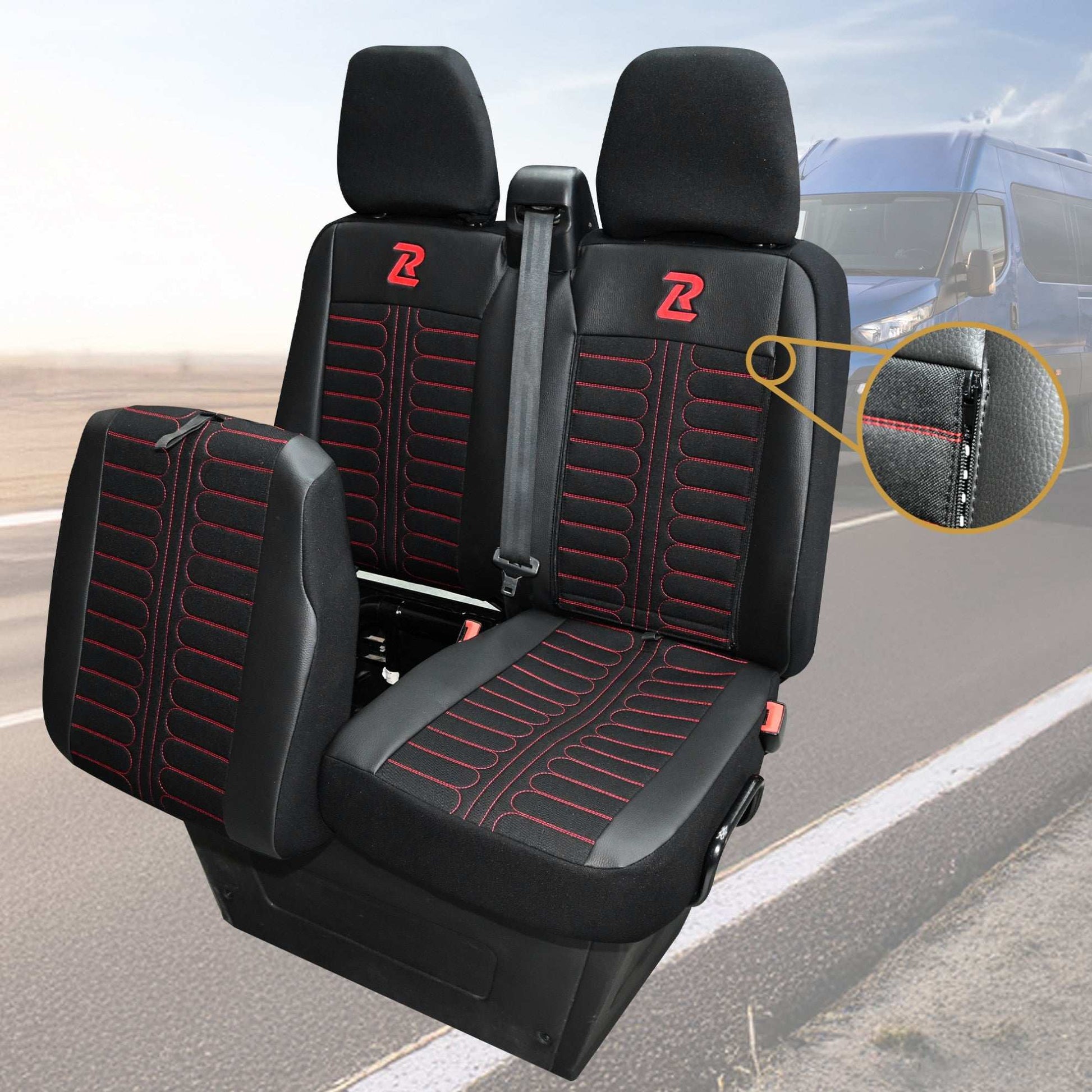 Pokrowce na fotele TORNADO Iveco Daily od 2014 1+2 - Czarny 