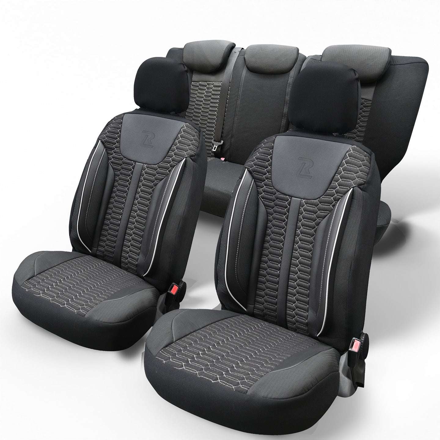 Pokrowce na fotele samochodowe ZETA - Czarno szara (Komplet) 