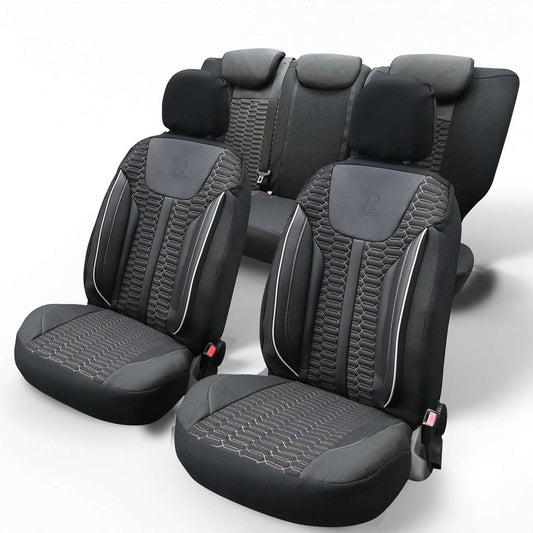 Pokrowce na fotele samochodowe ZETA - Czarno szara (Komplet) 